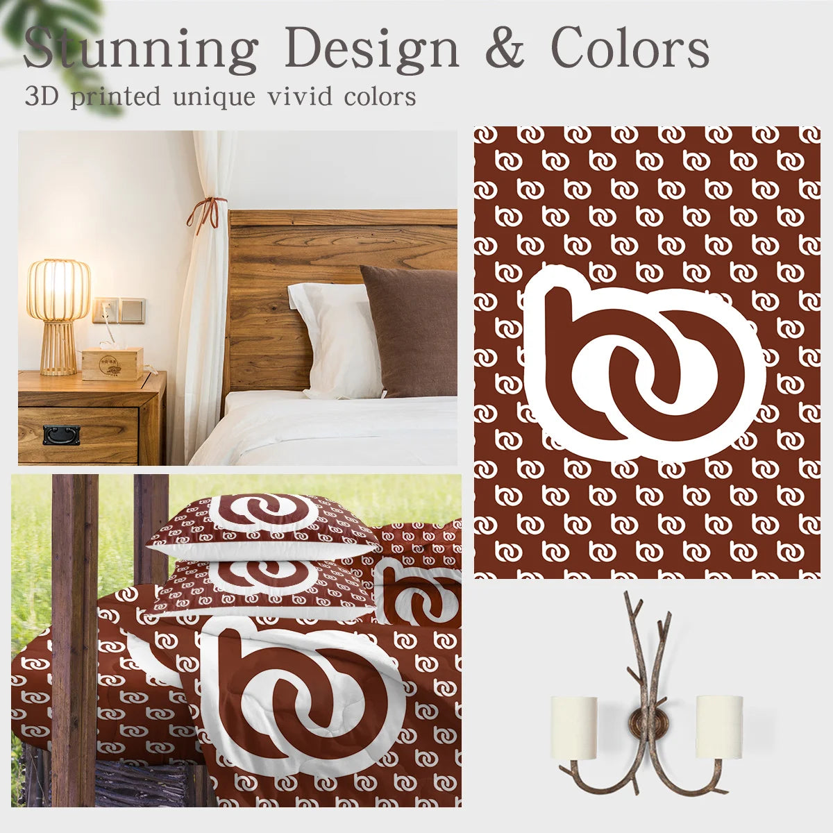 BeddingOutlet 3PCS Custom Photo Print on Demand Bedding Set DIY Photo Logo Color Customized Design Comforter With Pilow Shams