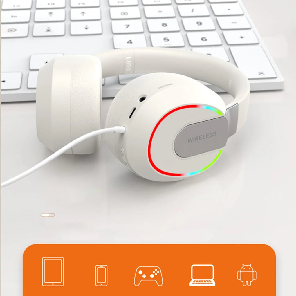 Wireless Headphones Bluetooth 5.1 Earphones Foldable Gaming Headset Sport Headphone with Mic Noise Reduction