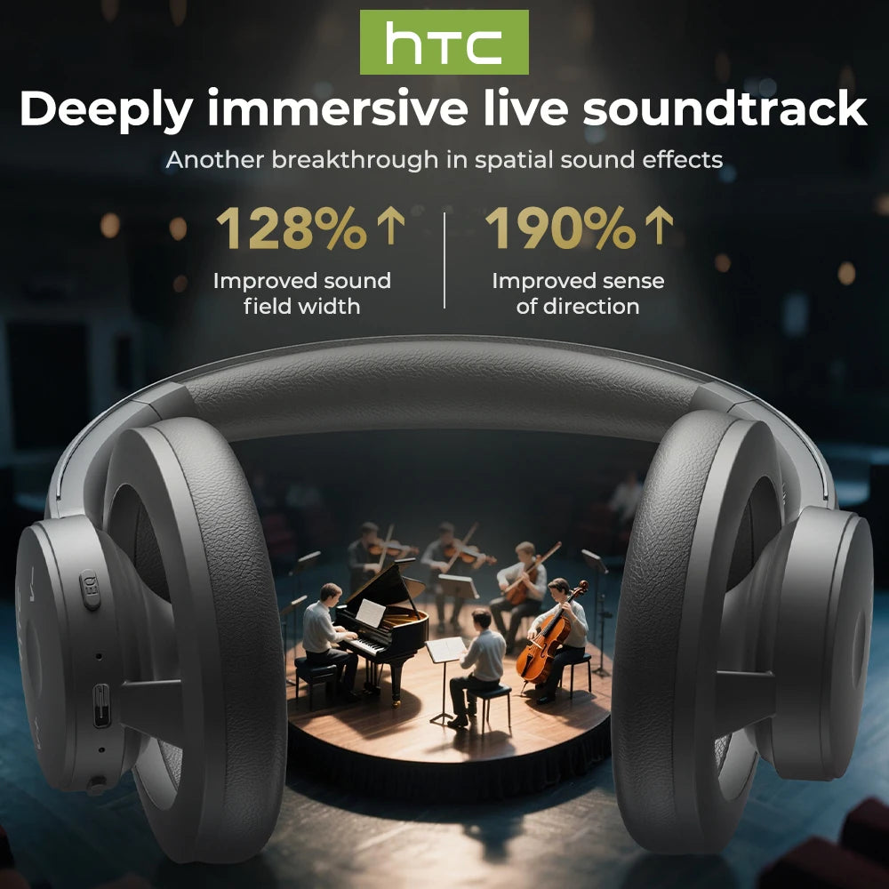 Bluetooth Wireless Headset HTC HP06 OWS TWS Open Ear Hook Sports Earbuds BT6.0 IPX5 HiFi Sound Headphones Type C Choice