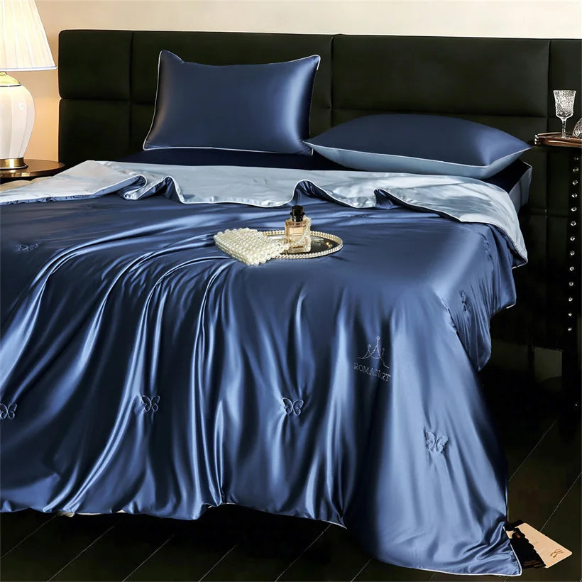 Luxury Mulberry Silk Blanket Summer Quilt Grade A 100% Silk Cooling Blankets Single Double Queen Size Soft Lightweight Comforter