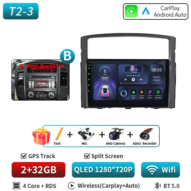For Mitsubishi Pajero 4 2006-2014 Android Car Radio Automotive Multimedia Player GPS Navigation Carplay Touch Screen Auto Stereo