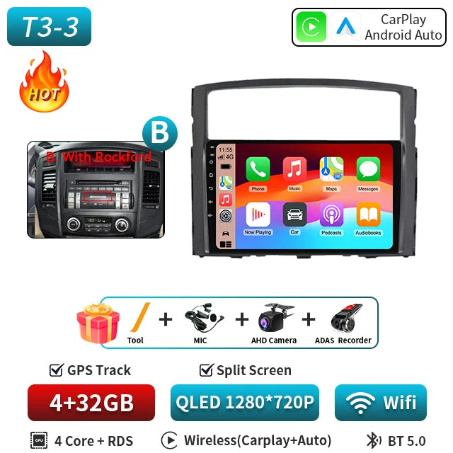 For Mitsubishi Pajero 4 2006-2014 Android Car Radio Automotive Multimedia Player GPS Navigation Carplay Touch Screen Auto Stereo
