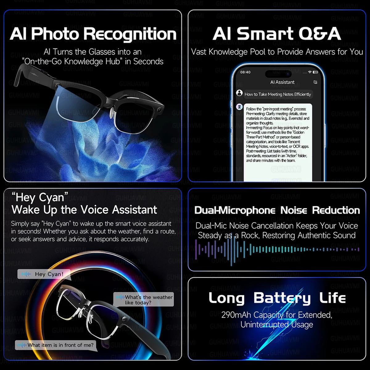 2026 New Fashion Smart Glasses With Camera Video Recording AI Photo Recognition Bluetooth Call Translation Voice Sunglasses Men