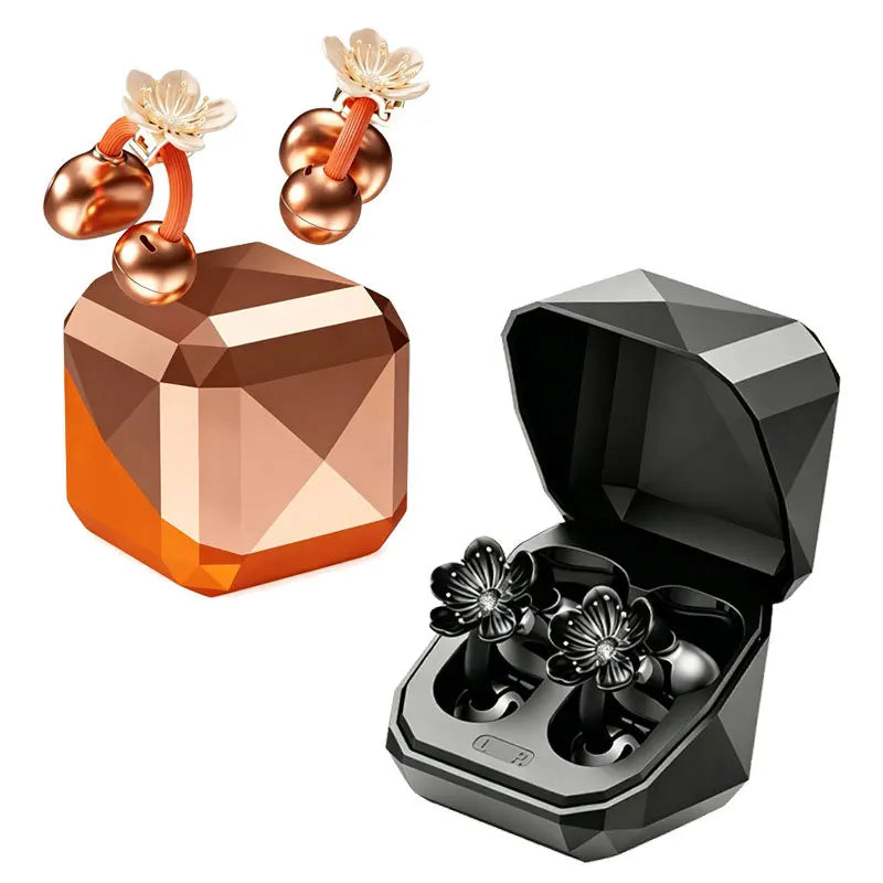 Sports Bluetooth Headphones For TWS Wireless Ear-clip Earbuds Intelligent Noise Cancellation Flower Buckle Decor
