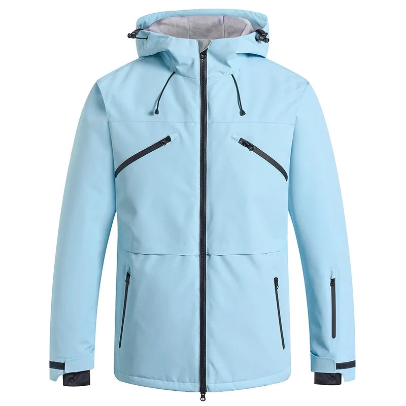 NEW Fashion Men Women Winter Ski Suit Windproof Waterproof Snowboard Jacket and Pants Snow Clothes Female Skiwear Pure White