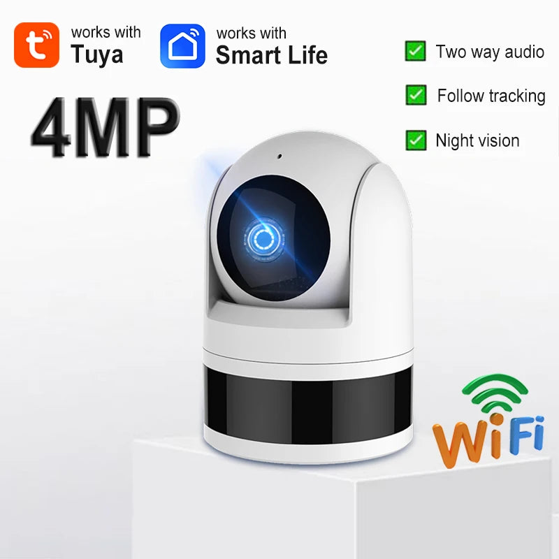 Tuya WiFi Security Camera 4MP HD Smart Life APP Indoor Monitor Supports Two-way Voice Intercom Monitors Real Time Auto Tracking