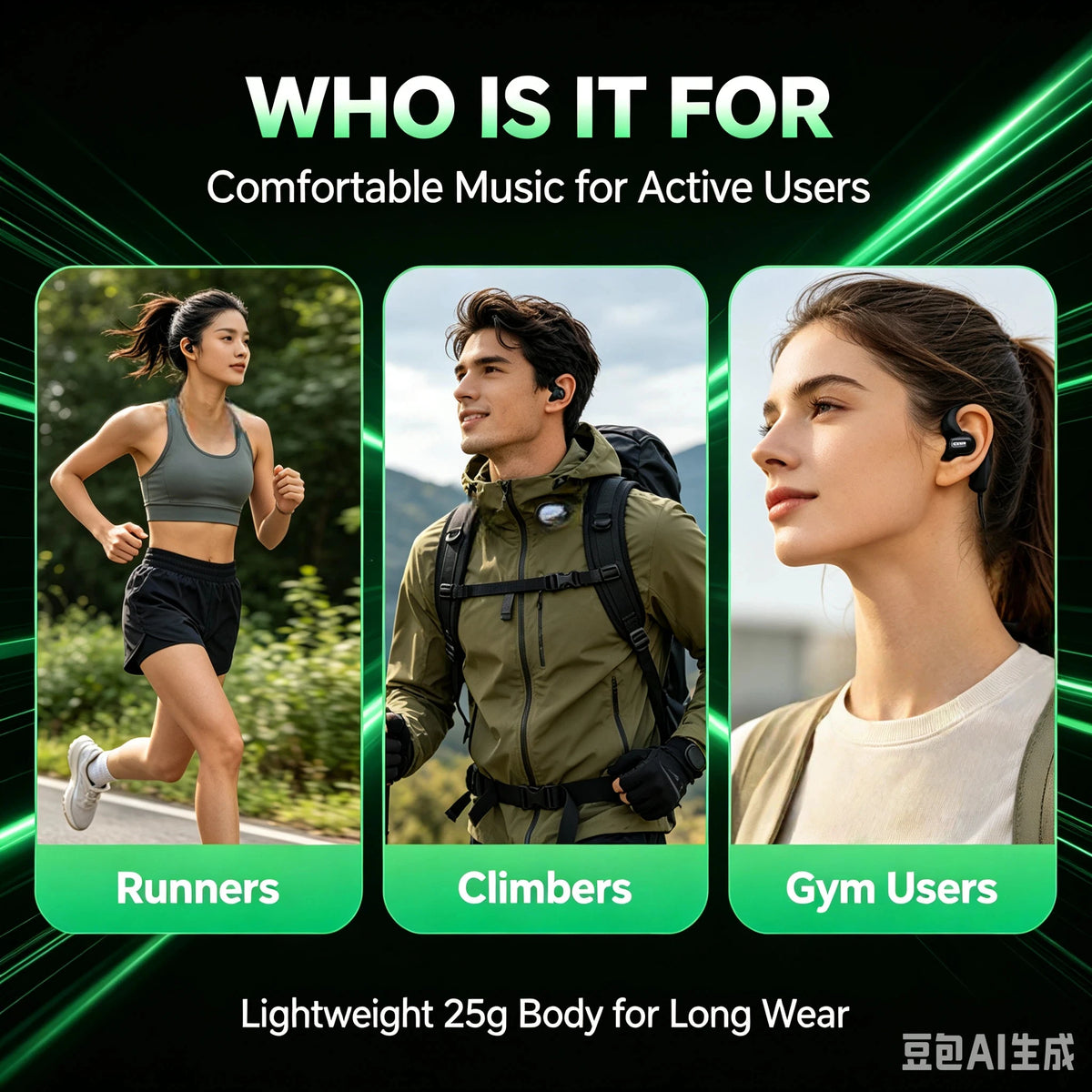 Bluetooth 5.3 In-Ear Earbuds IPX7 Waterproof Headphones, Built-in Noise Cancelling Mic, Secure Fit for Running Gym Fitness