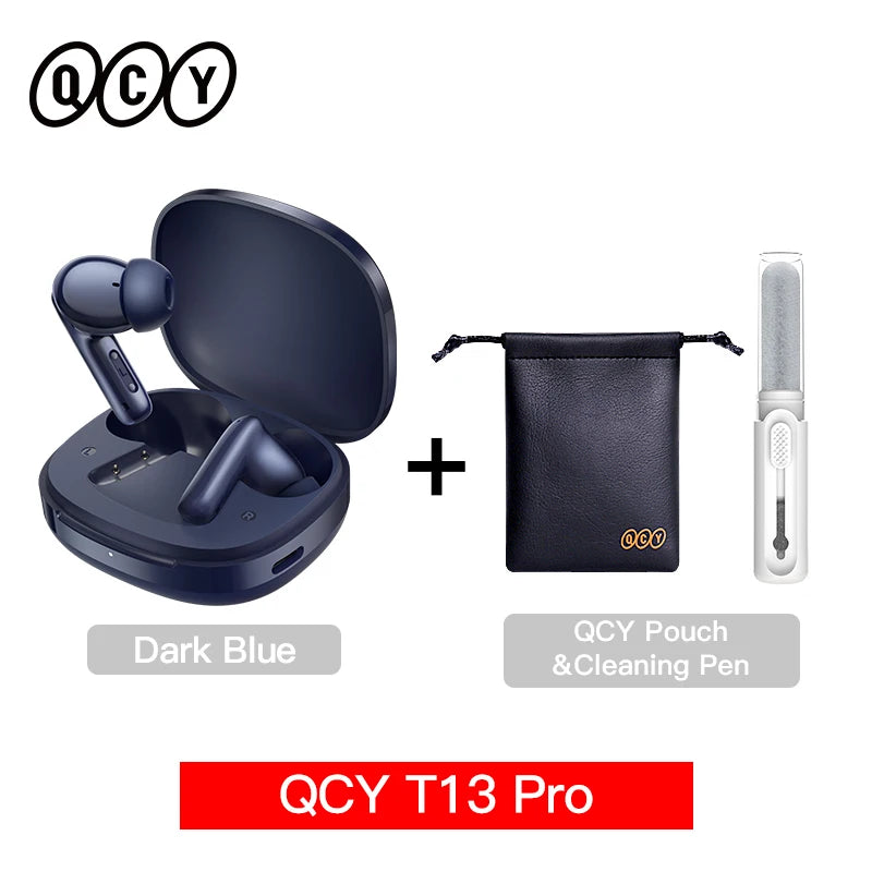 QCY T13 Pro HT23 Adaptive ANC Wireless Earbuds 13mm Drivers Powerful Bass 50dB Hybrid ANC Bluetooth 6.0 Earphones 6 Mics ENC 47H