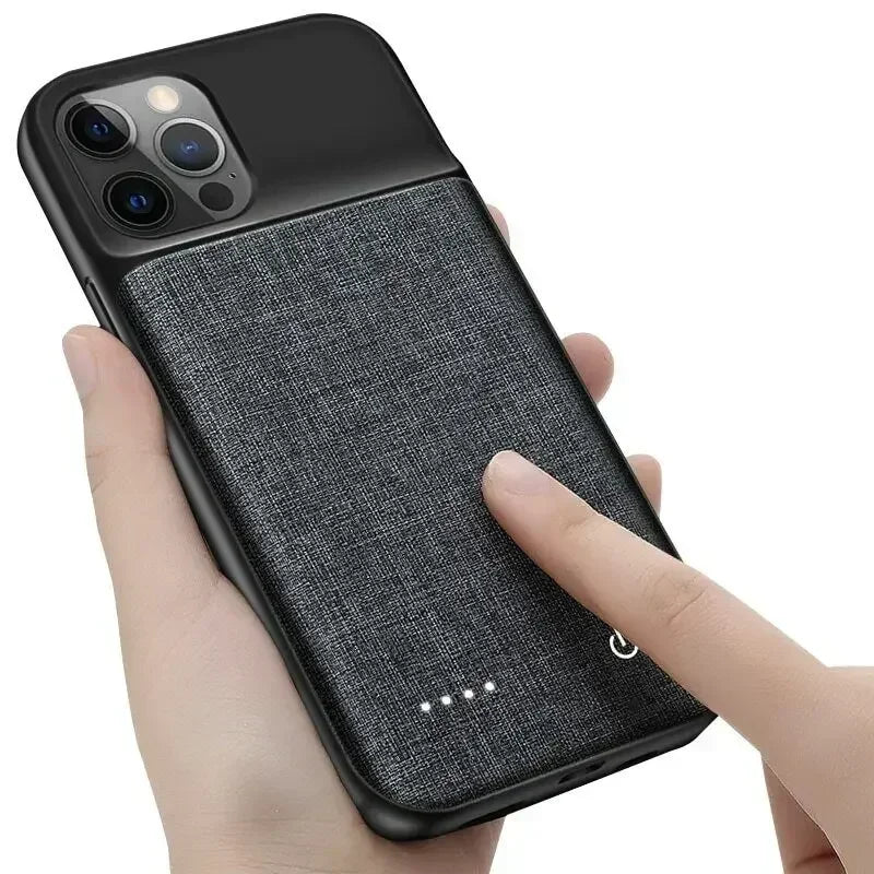 6800mAh Battery Charger Case For iPhone11 12 13 14 15Pro Max XR XS Max Mini Portable Power Bank Charging Cover Back Clip Battery