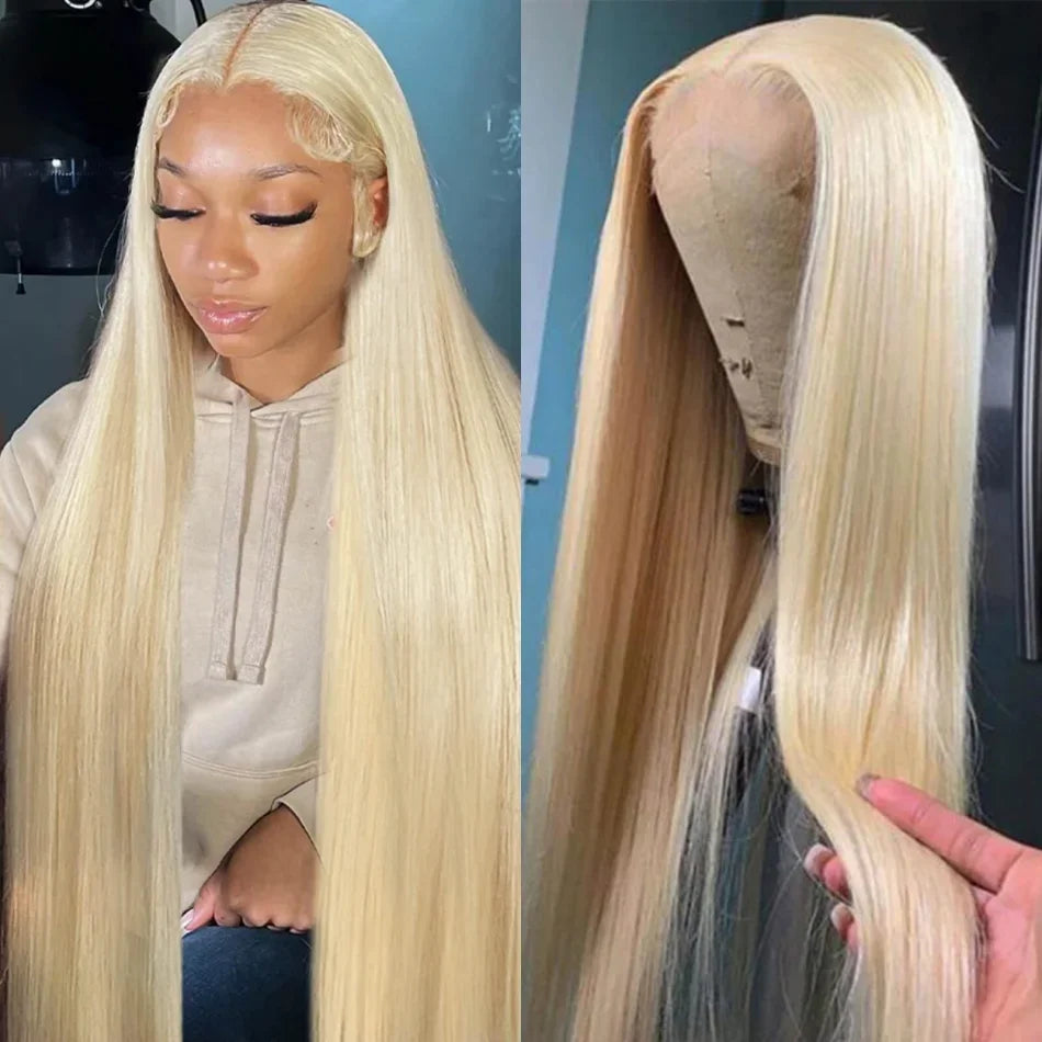 200% 250% Density 613 Blonde Lace Front Wigs Deep Wave Human Hair 13x4 Hd Lace Frontal Wig Pre Plucked Brazilian Ponytail Human Hair Lace Frontal Wig For Women Ready to Wear On Clearance Sale Pre Plucked Wig Party Work