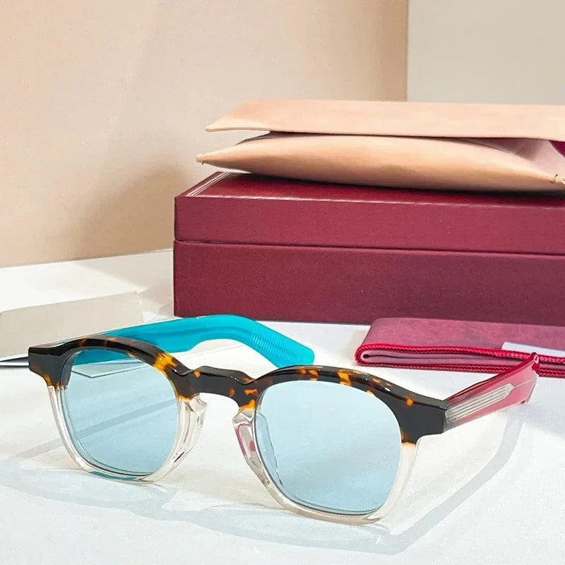 ZEPHIRIN Round Acetate Sunglasses for Men and Women High Quality Brand Designer Optical Prescription UV400 Retro Eyeglasses