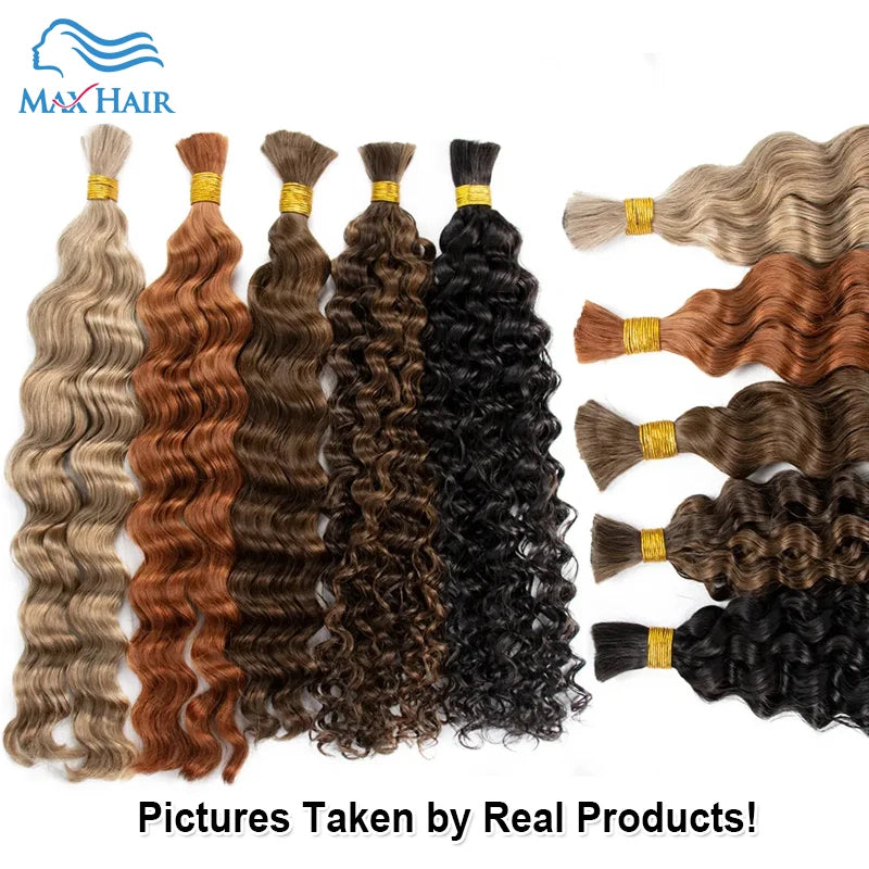 Cuticle Aligned Loose Deep Wave Bulk Human Hair For Braiding Unprocessed No Weft Raw Indian Bundles Human Hair Bulk Extensions