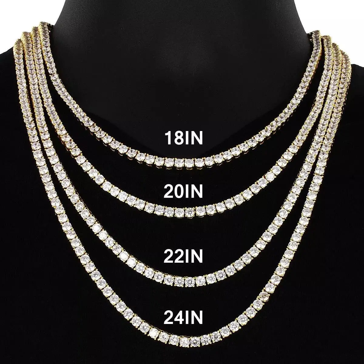 925 Sterling Silver Vvs Moissanite Tennis Chain Fine Jewelry 3mm 4mm 5mm Iced Out Diamond Tennis Chain Necklace For Men Women