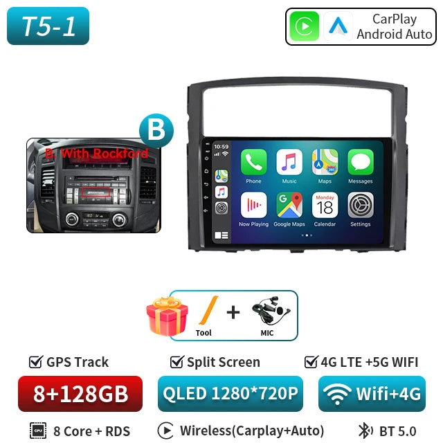 For Mitsubishi Pajero 4 2006-2014 Android Car Radio Automotive Multimedia Player GPS Navigation Carplay Touch Screen Auto Stereo