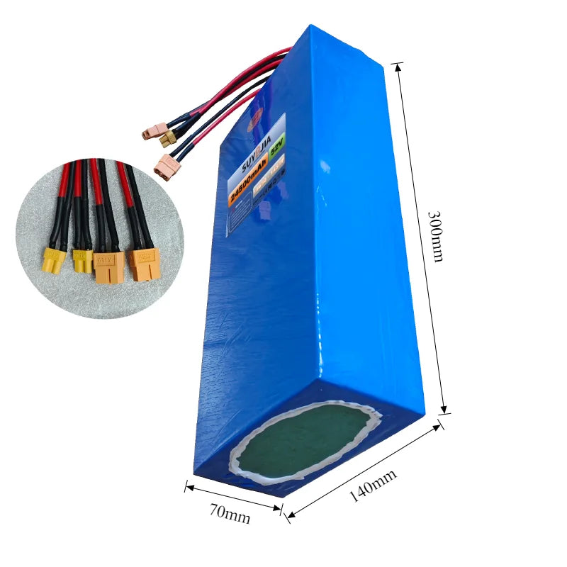 52V 14S7P 24.5Ah 18650 Lithium Battery Pack with Built-in BMS Moped Scooter Battery Suitable for Power-assisted Commuting Tools