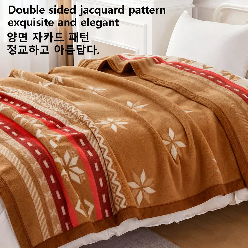 100% Wool Blanket 70% Cashmere 30% Wool Blankets Thicken Double Warm Comforter Camping Dormitory Sofa Hotel Bedding 1.5/1.8*2m