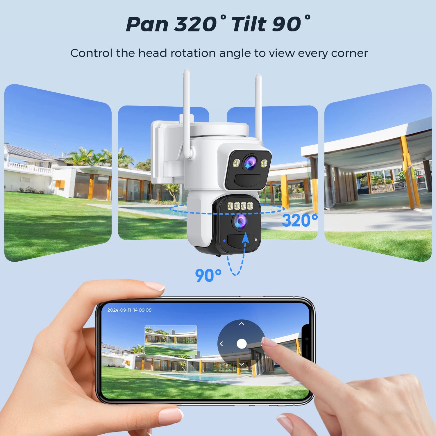 8MP Dual Lens Solar WIFI Security Cameras With Solar Panels Color Night Vision PIR Motion Detection Ourdoor IP Camera O-KAM App