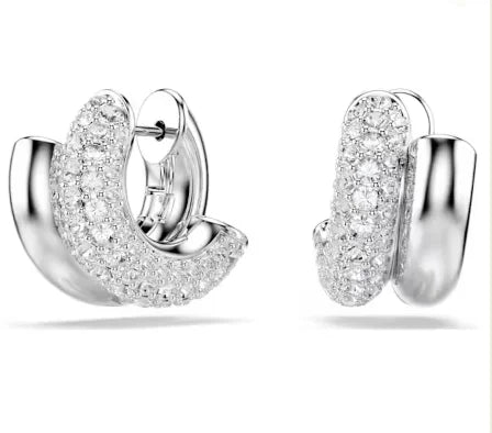 Original white crystal clip earrings, women's fashion trend earrings, jewelry accessories, birthday party gifts
