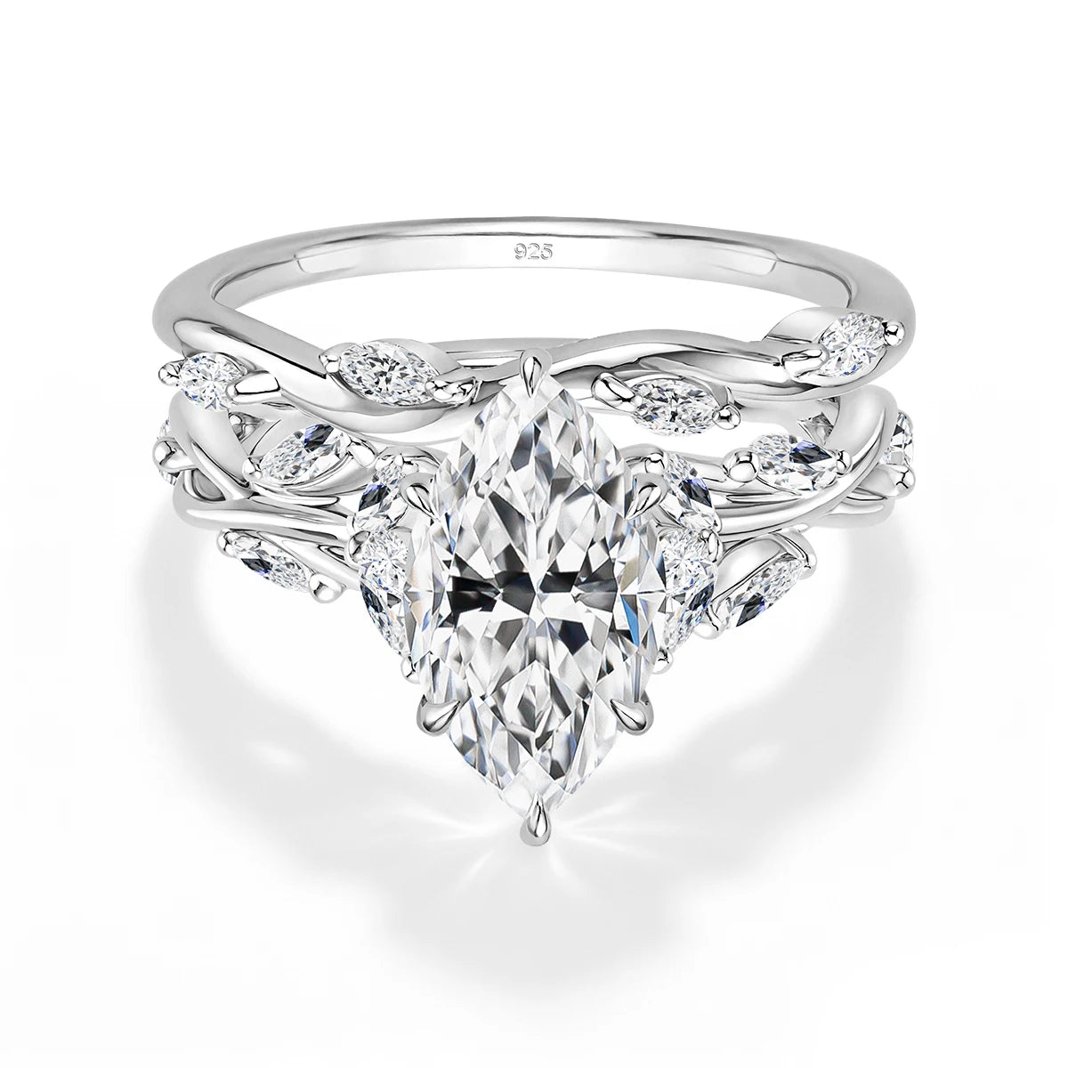 Luxury Quality 14K Gold Filled 3CT Marquise Cut Moissanite Wedding Ring D Color Certified Silver 925 Anniversary Jewelry for her