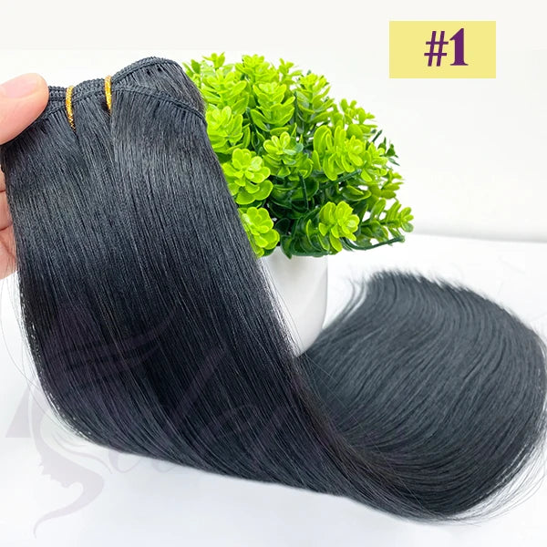 ADEIRS Straight Human Hair Weft Bundles European Remy Natural Human Hair Extension 14"-24" Can Curly Double Hair Weaves Blonde