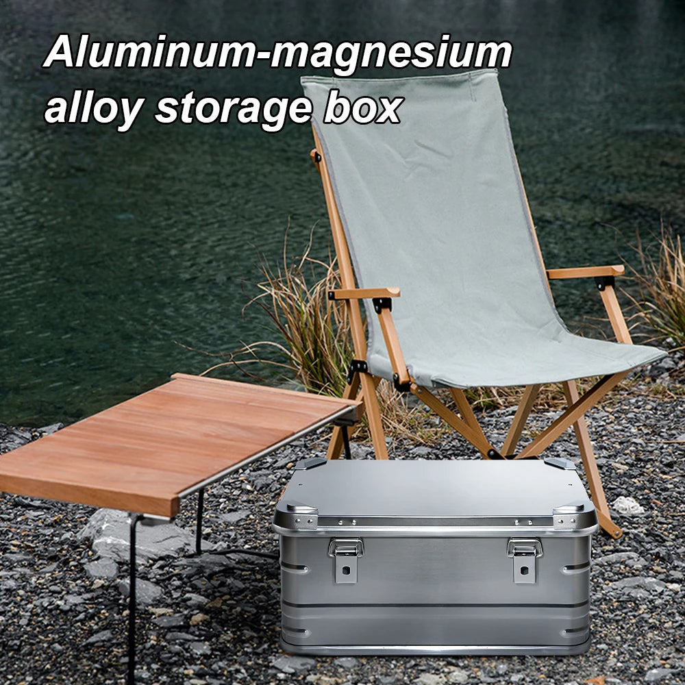DOTWISE Outdoor Storage Box 30-80L Large Capacity Aluminum Alloy Box For Camping Picnics Travel Home Storage Organization