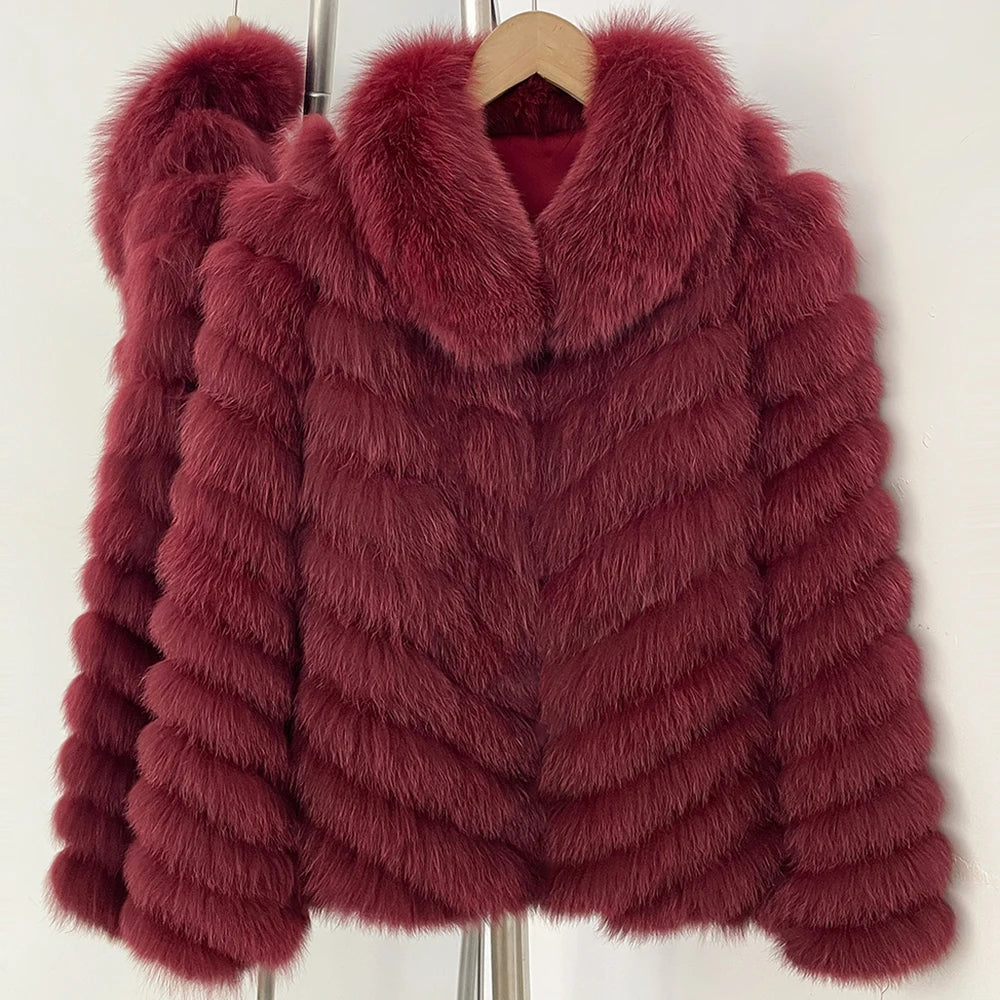 Reality Fur Coat Clothes for Women Real Fur Coat Winter Autumn Fox Fur Jacket Fashion Warm Long Sleeve Streetwear Lady New Style