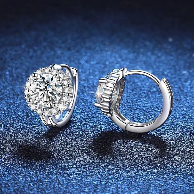 TY 0.5ct 1ct Pink Moissanite Earrings Women S925 Silver Black Blue Green Grey Rainbow Lab Diamond Wedding Studs Earring