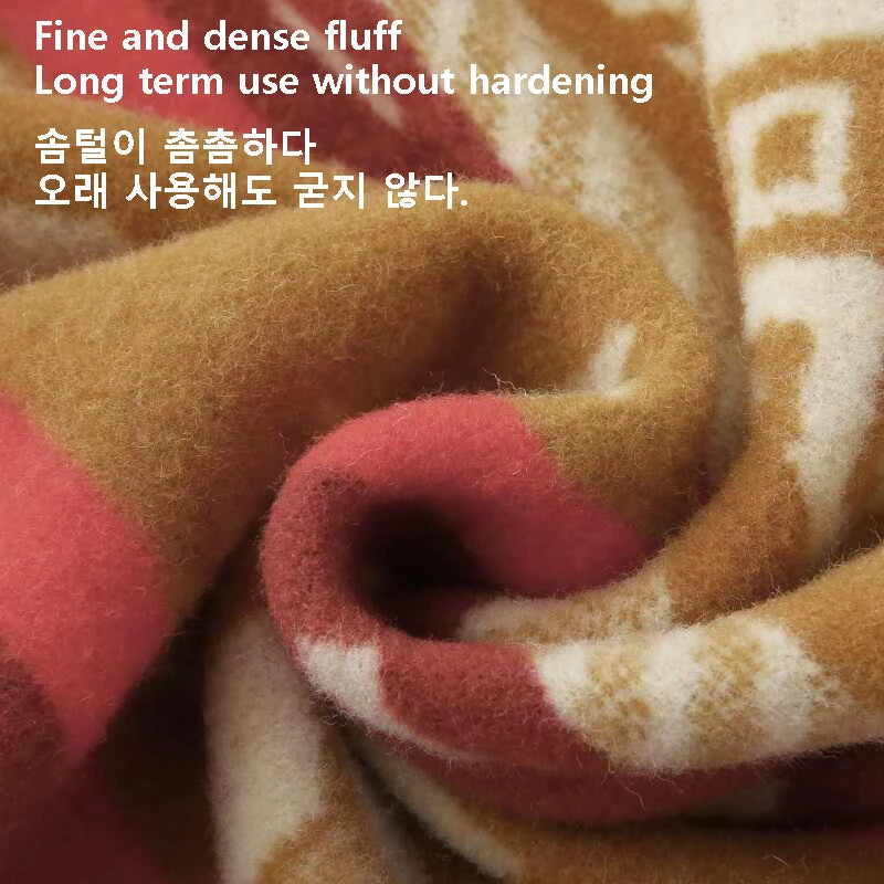 100% Wool Blanket 70% Cashmere 30% Wool Blankets Thicken Double Warm Comforter Camping Dormitory Sofa Hotel Bedding 1.5/1.8*2m
