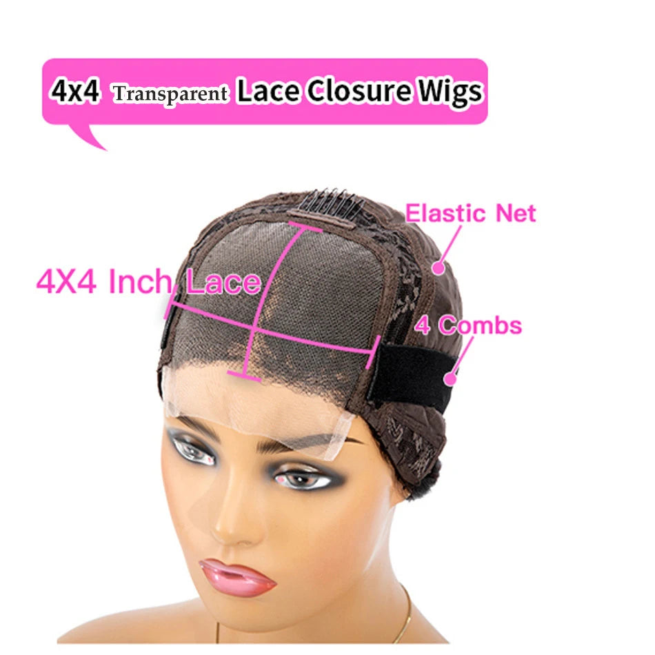 Real Human Hair Wig Short Human Hair Wigs for Black Women 200% Density Lace Front Wig 5x5 Closure Wigs Highlight Wig Human Hair