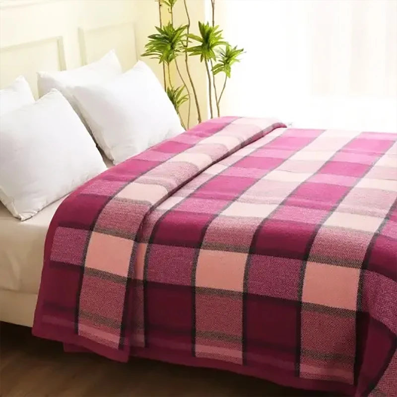 100% Fine Wool Blankets 1.5*2/1.8*2/2*2.3m Warm Comforter Red Wool Blanket Winter Adult Children Camping Sofa Dormitory Bedding