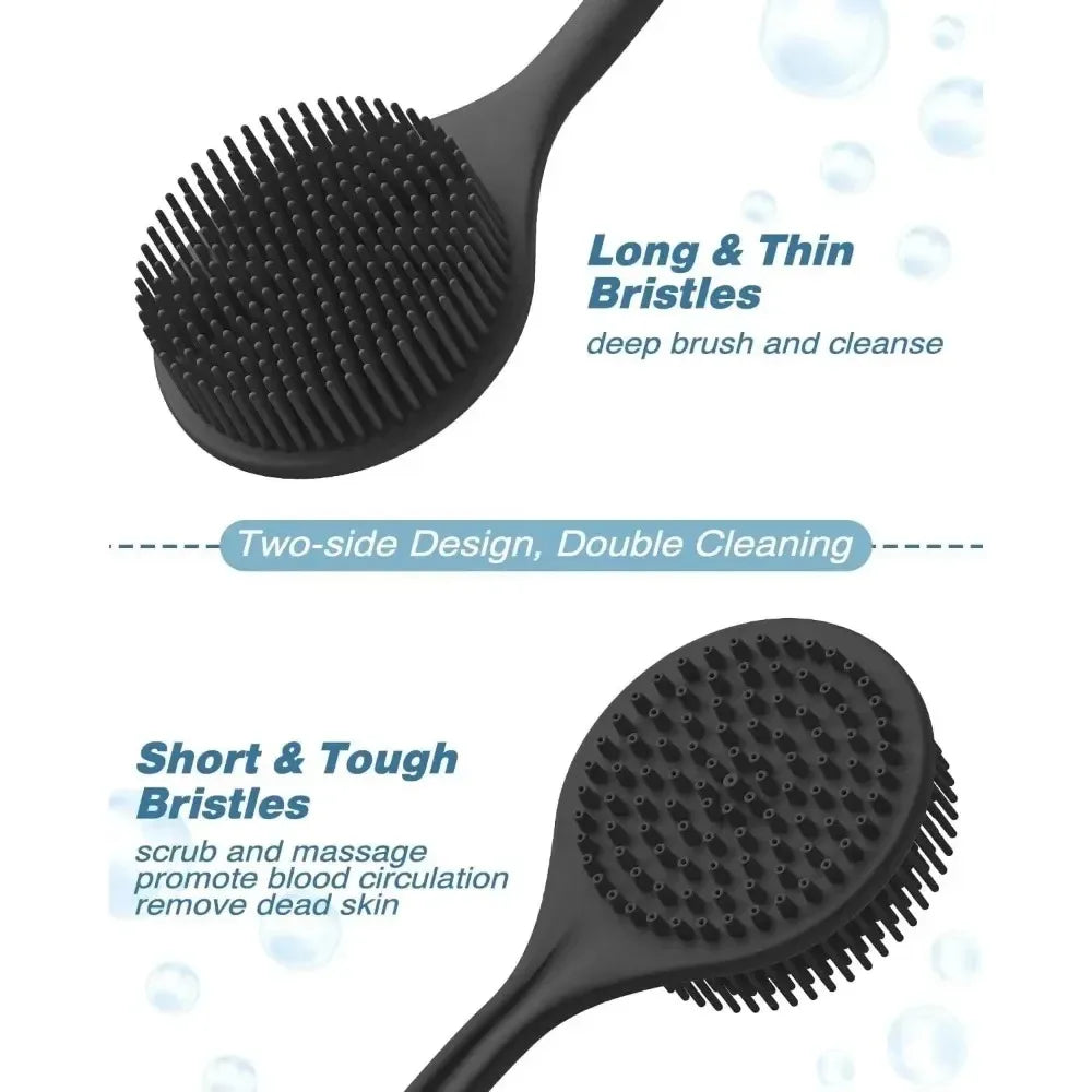 Long Handle Bath Brush Bathroom Body Brushes Back Ball Brush Mud Back Scrubber Shower Massage Brush Exfoliation Bathroom Tools
