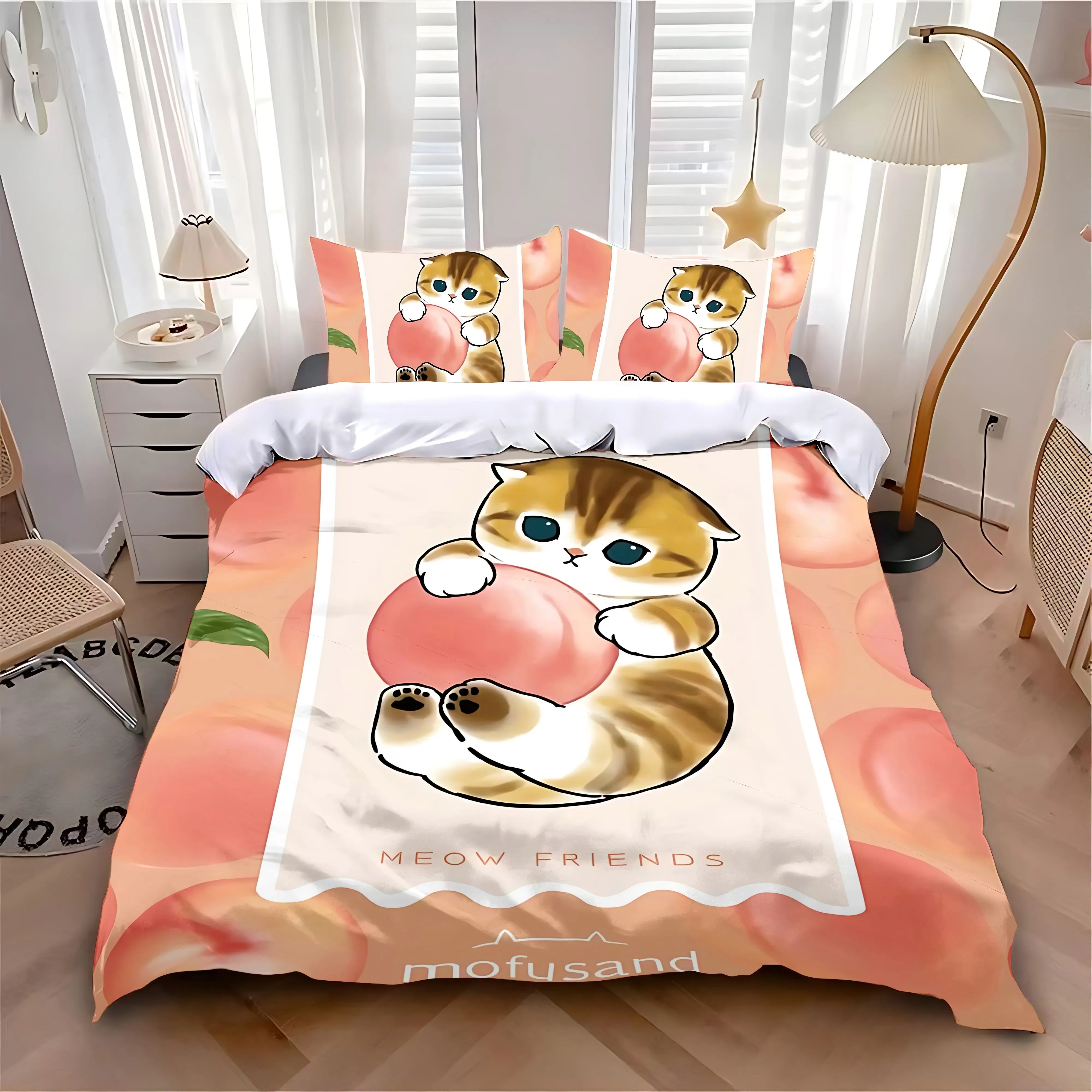 New Duvet Cover Pillowcase Bedding Set Hot Cute M-MofusandS Adult Boy Girl Bedroom Decoration Children Single Double Large Size