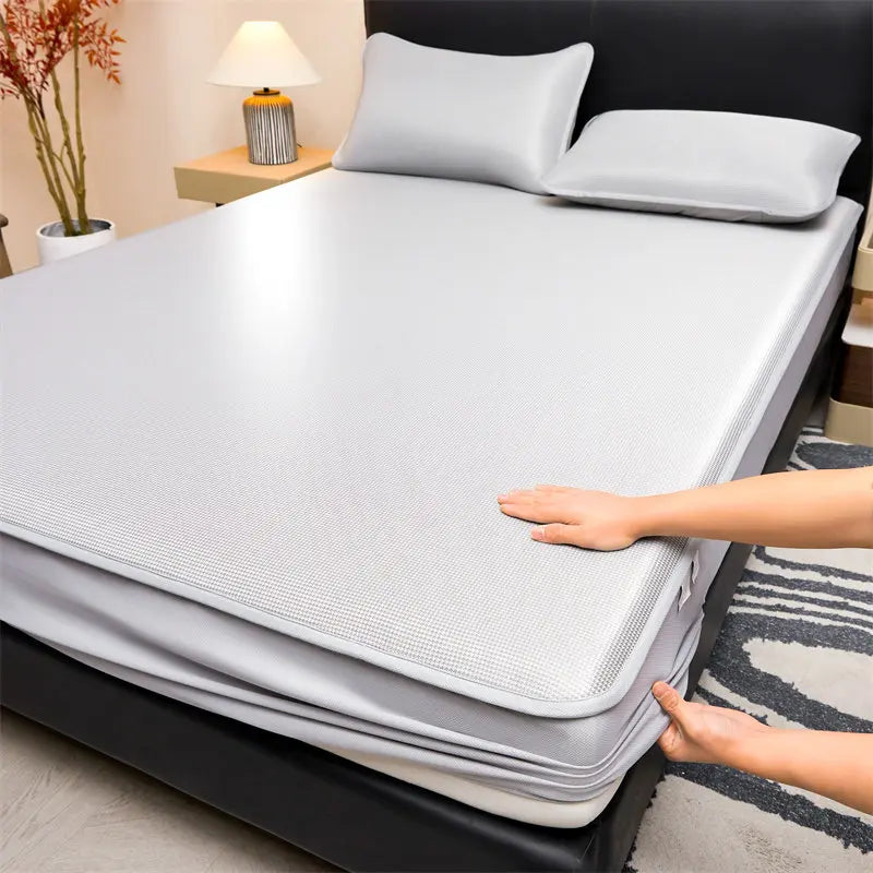 Bedroom Blue Bedsheets Cooling Pillowcase Dubble Quilt Cover Bedsheets Adult Mattresses Roupa De Cama Casal Korean Bedding Set