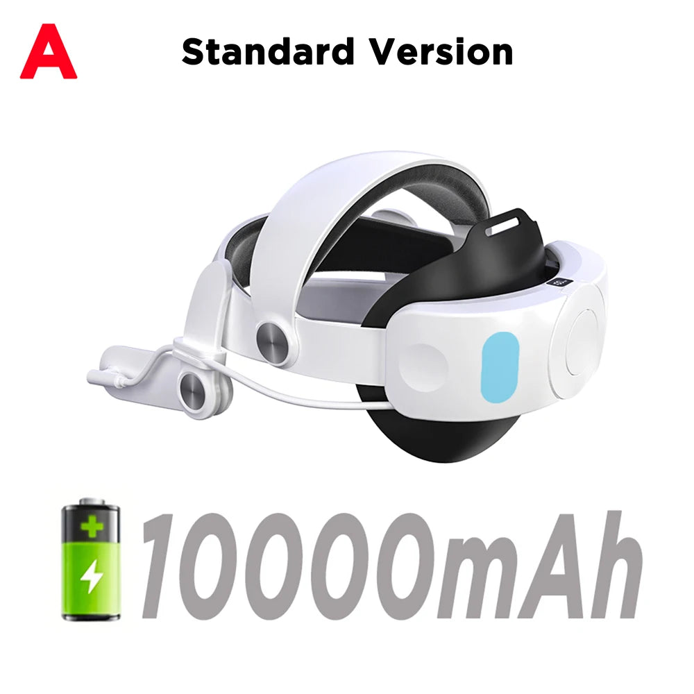 10000mAh Battery Comfort Head Strap For Meta Quest 3/3s Replacement Elite Strap PD18W Charging Enhanced Playtime, Carrying Case