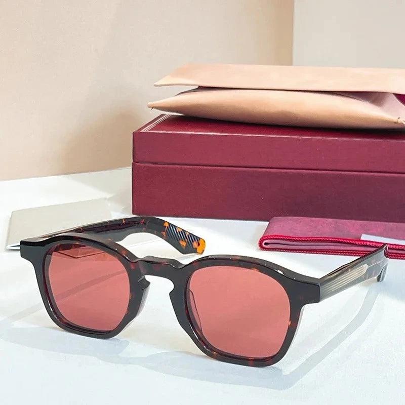 ZEPHIRIN Round Acetate Sunglasses for Men and Women High Quality Brand Designer Optical Prescription UV400 Retro Eyeglasses