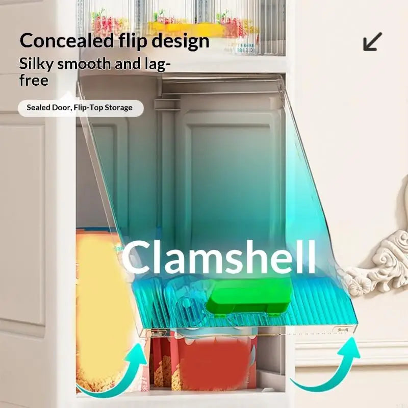 Clear Door Storage Cabinet 5 Modifiable Shelves Removable Disks Impermeable Easy Access Organization Solution 87HA
