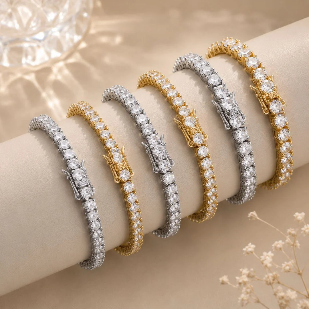 D VVS1 Moissanite Tennis Bracelet Original s925 Sterling Silver Plated 18k White Gold with GRA Necklace for Women Man