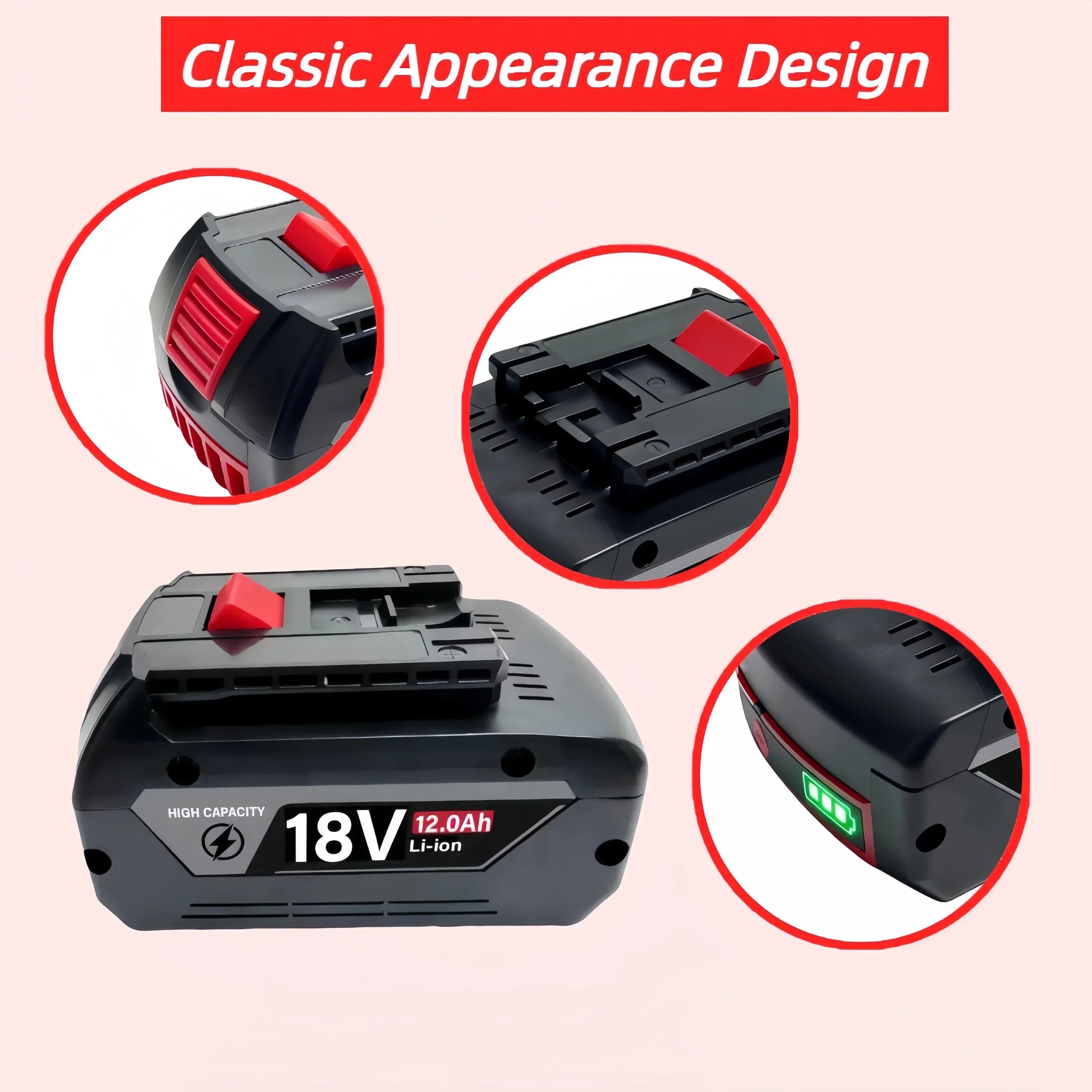 18.0V Power Tools Battery For Bosch Battery GWS 18 V-LI GSR 18-2-LI GSR18 VE-2-LI GSR 18 V-LI GSK 18 V-LI GSB 18v-li GSB 18-2-LI