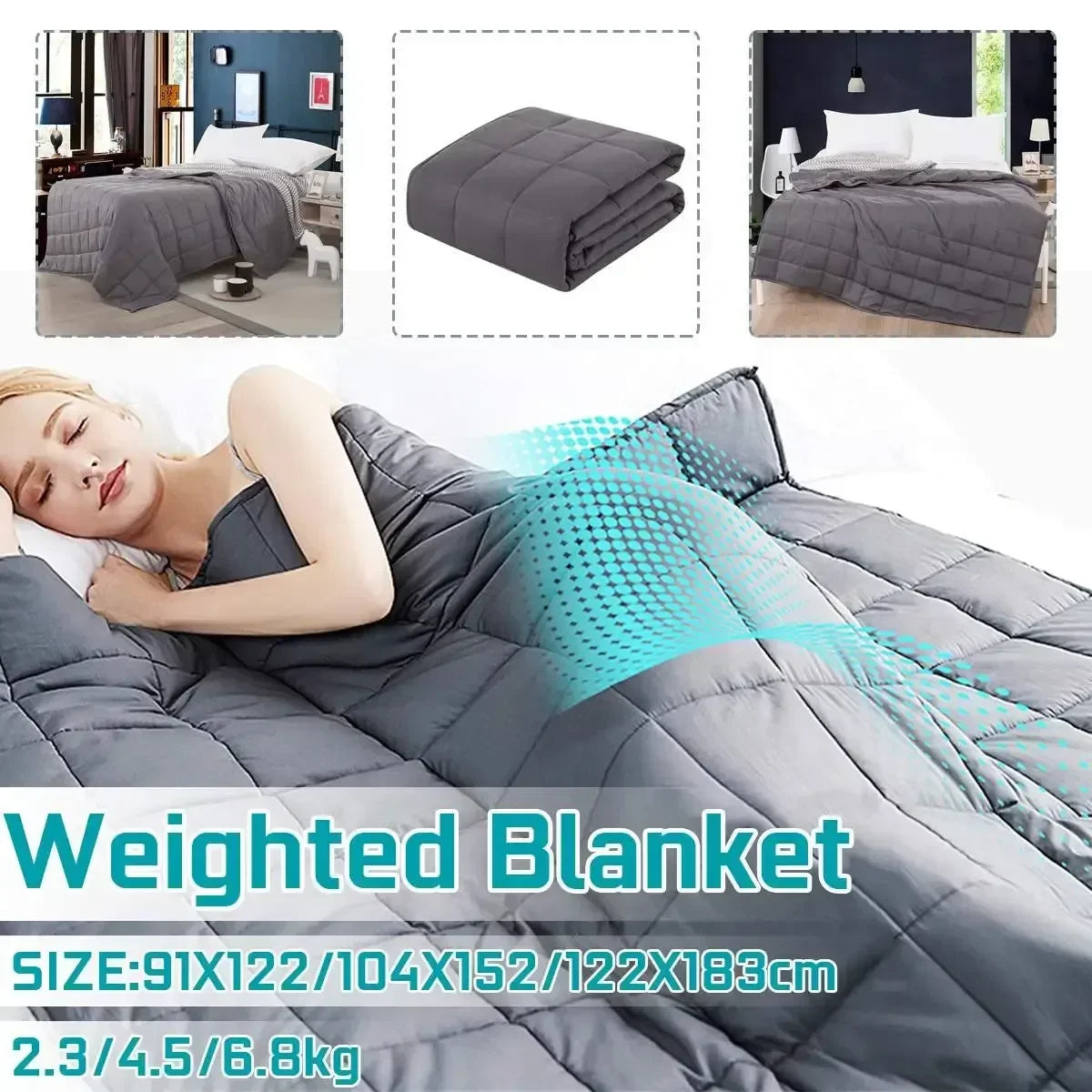 6 Size Weighted Blanket Heavy Throw Blanket Bed for Adult Blankets Decompression Sleep Aid Pressure Sleeping Blanket