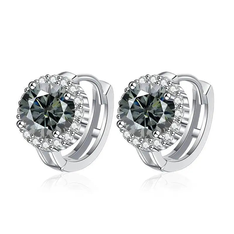 TY 0.5ct 1ct Pink Moissanite Earrings Women S925 Silver Black Blue Green Grey Rainbow Lab Diamond Wedding Studs Earring