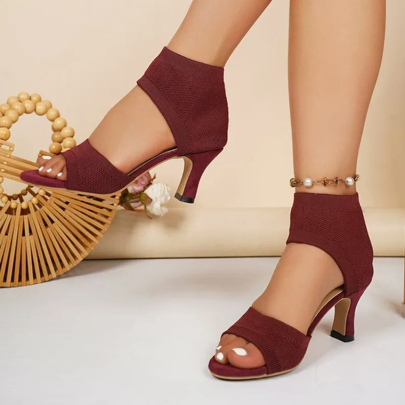 Women Sandals Summer Luxury Designer High Heels Sandals Sexy Fashion Breathable High Heels Shoes for Women Sandalias De Mujer