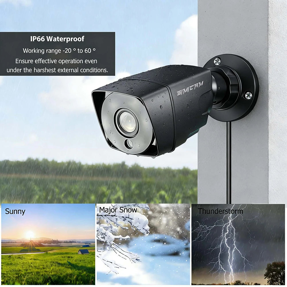 H.265+ 4CH 1080P 720P Security Camera System With 2pcs 2MP Surveillance Camera Home Outdoor Indoor Night Vision Motion Detection