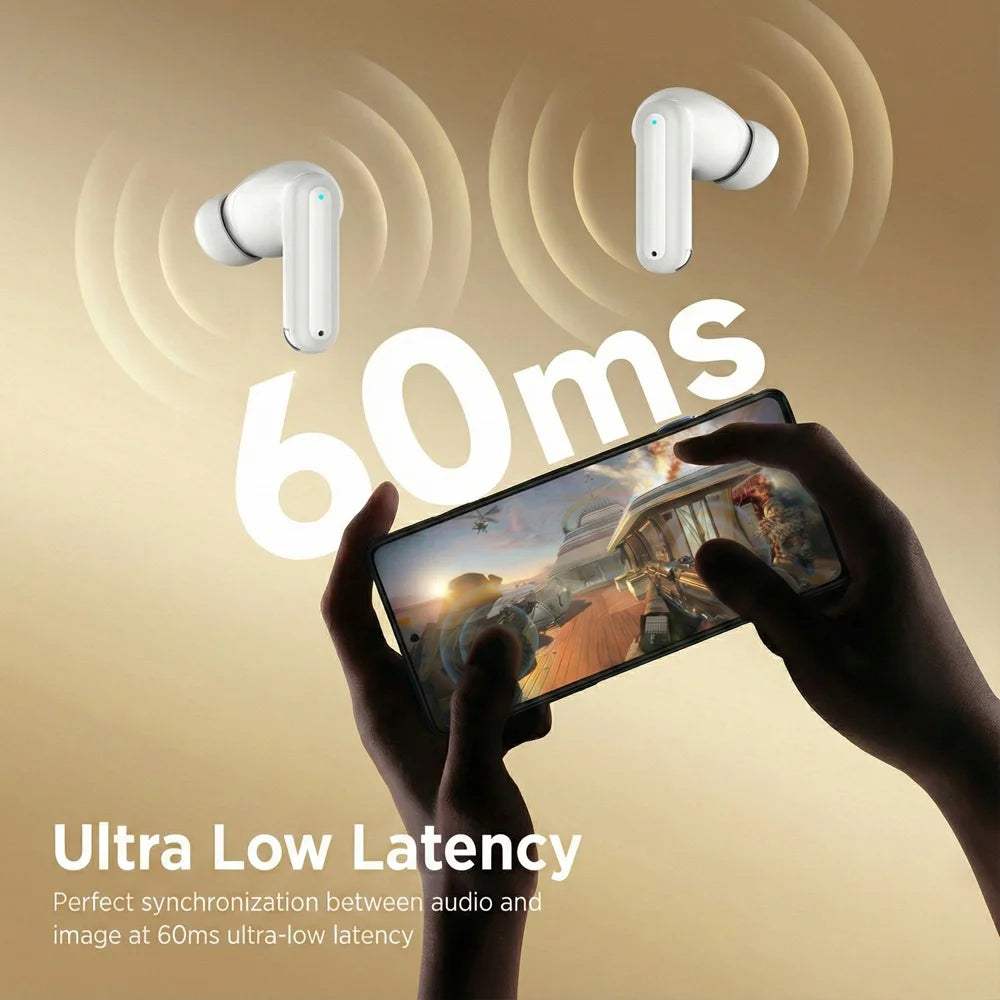 TWS Bluetooth 5.4 Earbuds ANC+ENC Noise Cancelling Wireless Headphones HiFi Stereo Gaming Headset with Mic for Sports Running