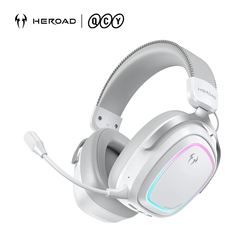 Heroad GT2 Wireless Gaming Headset by QCY THX Spatial Audio+7.1.4 Tri-mode RGB 3-Mic ENC Over Ear Headphone for PC Headset Gamer
