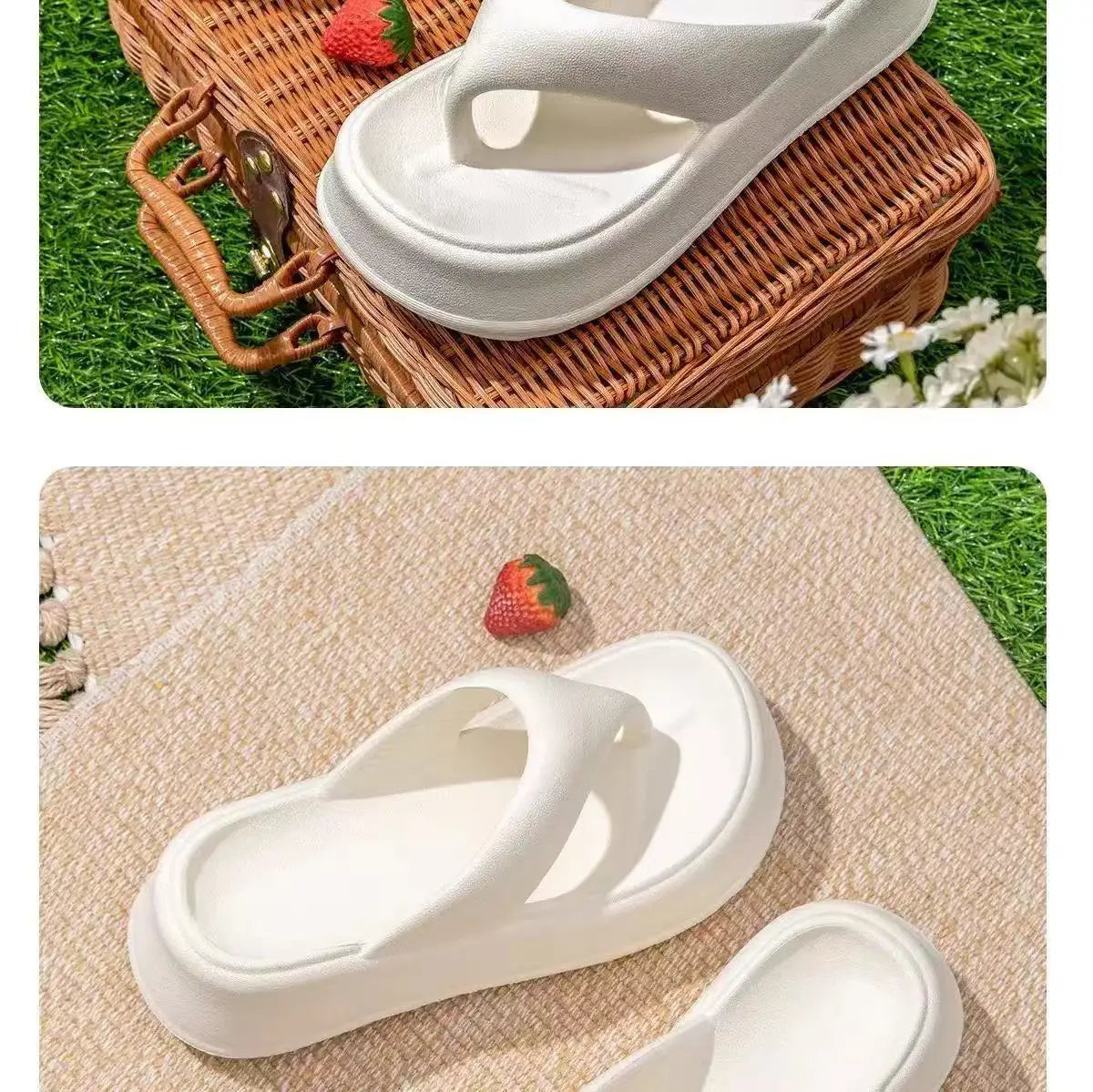 Platform Flip Flops for Women: Thick Cushioned Sole, Beach Slipper, Home Comfort, Summer Sandals