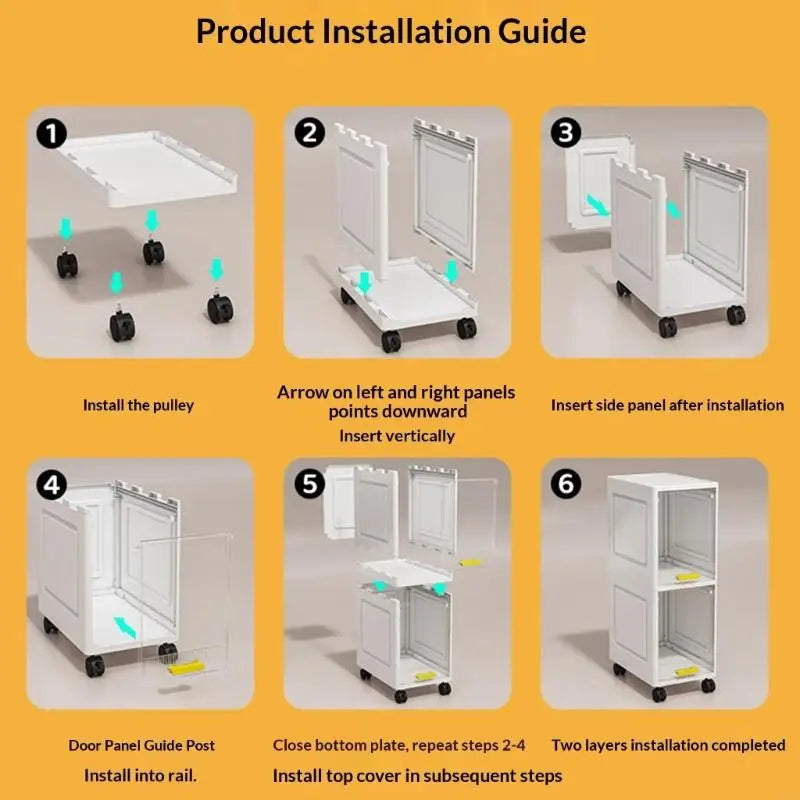 Clear Door Storage Cabinet 5 Modifiable Shelves Removable Disks Impermeable Easy Access Organization Solution 87HA