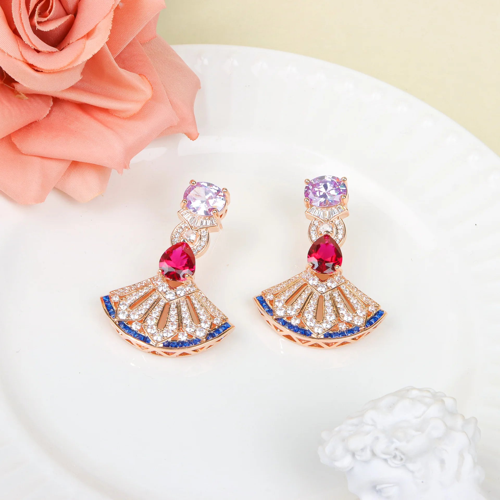 Delicate Crystal Beaded Necklace Earrings Bracelet Gift Set, High-End Fashion Jewelry Collection for Women,work to dinner piece