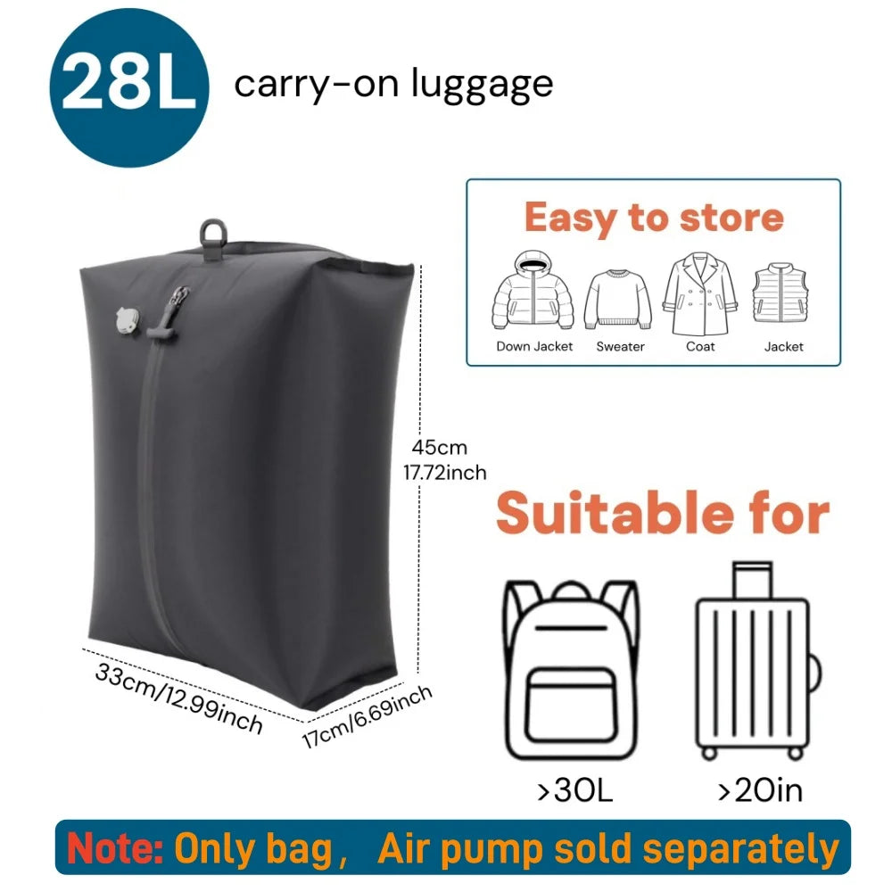 Travel Compression Bags, Waterproof Vacuum Storage Bags for Clothes Suitcase, Space Saving Bag for Travel Moving Essentials