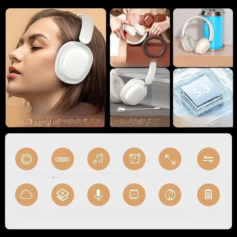 Wireless Headset Bluetooth Over Ear Gaming Headphone Large Battery Capacity Brand Audio Headset With Microphone