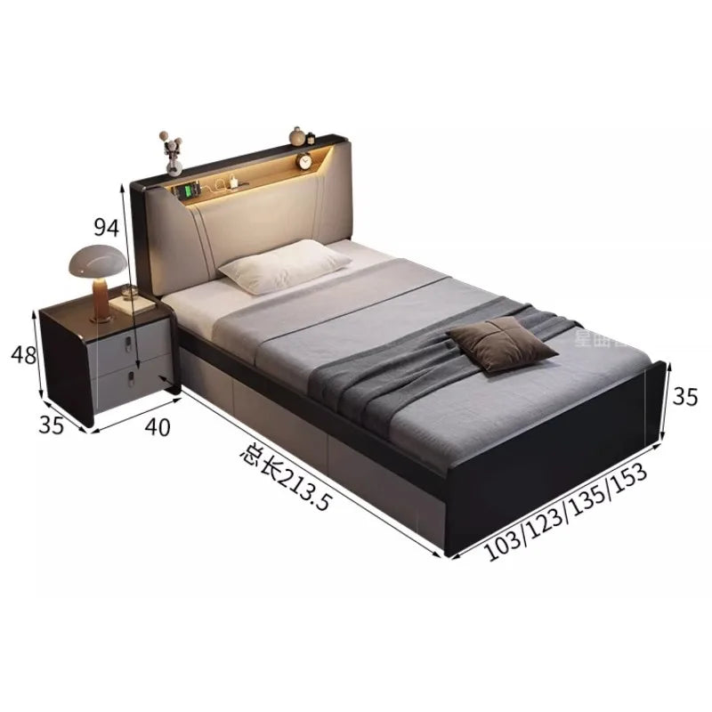 Aesthetic Minimalist Beds Luxury Bedroom Nordic Frame Bed Unique Fancy Camas De Matrimonio Dormitorio Furniture Accessories